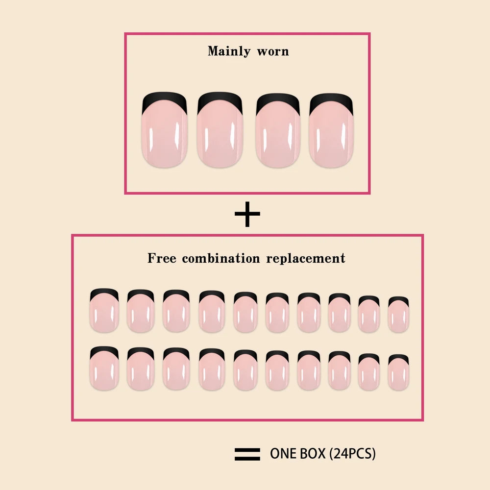 Set de 24 Faux Ongles Press-On