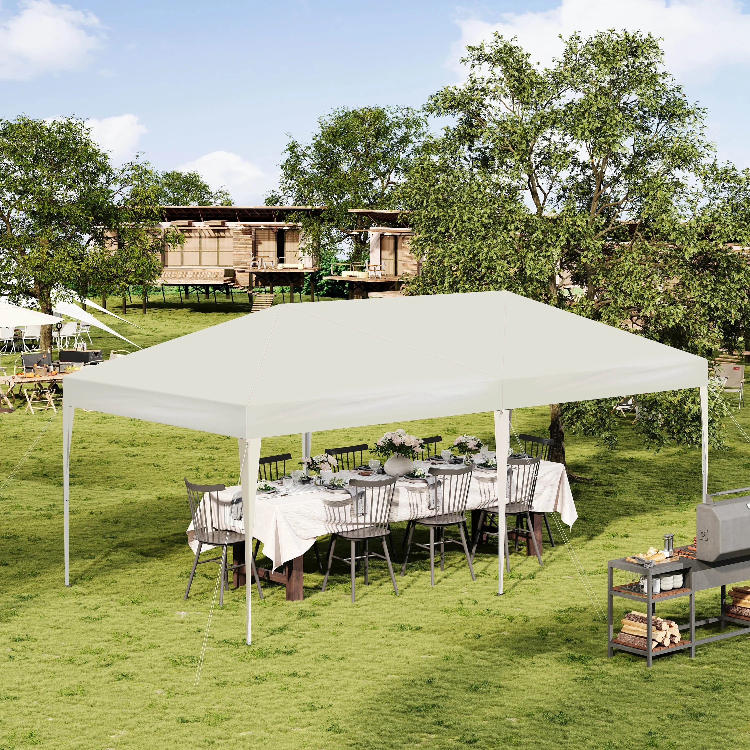 Tente Pliante 3 x 6 m avec 6 Parois