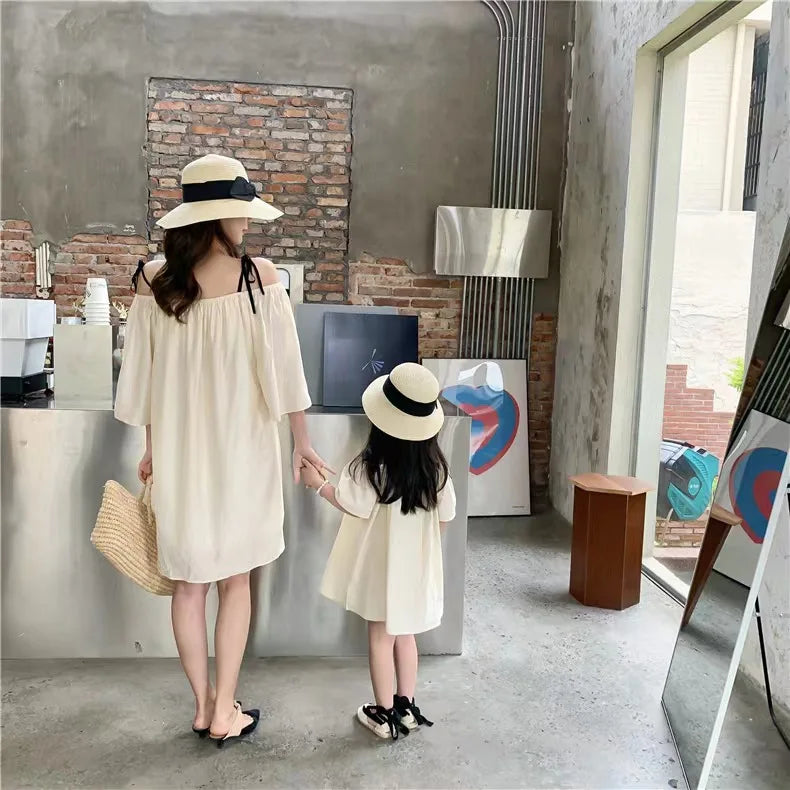 Off Shoulder Mother Daughter Matching Dresses