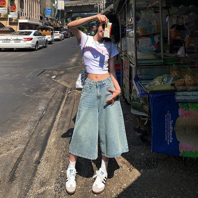 Short Long en Jean Femme