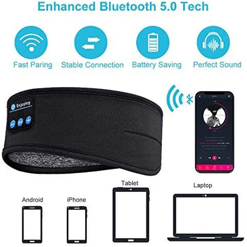 Casque de sommeil musical Bluetooth- bandeau confortable