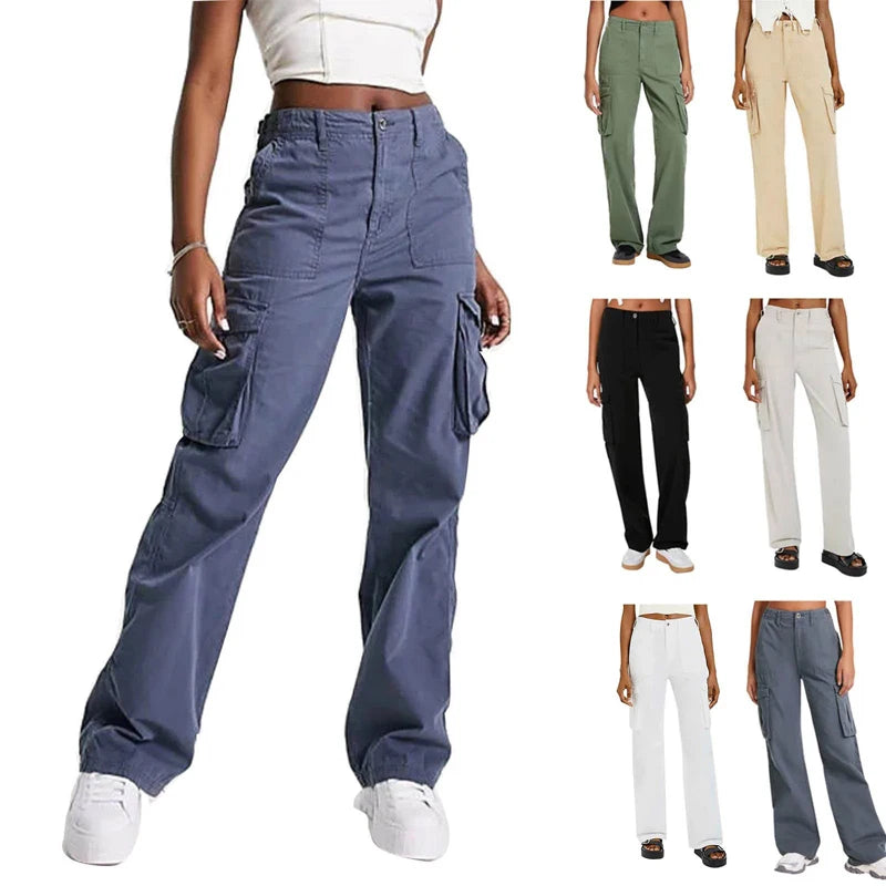 Pantalon cargo taille haute