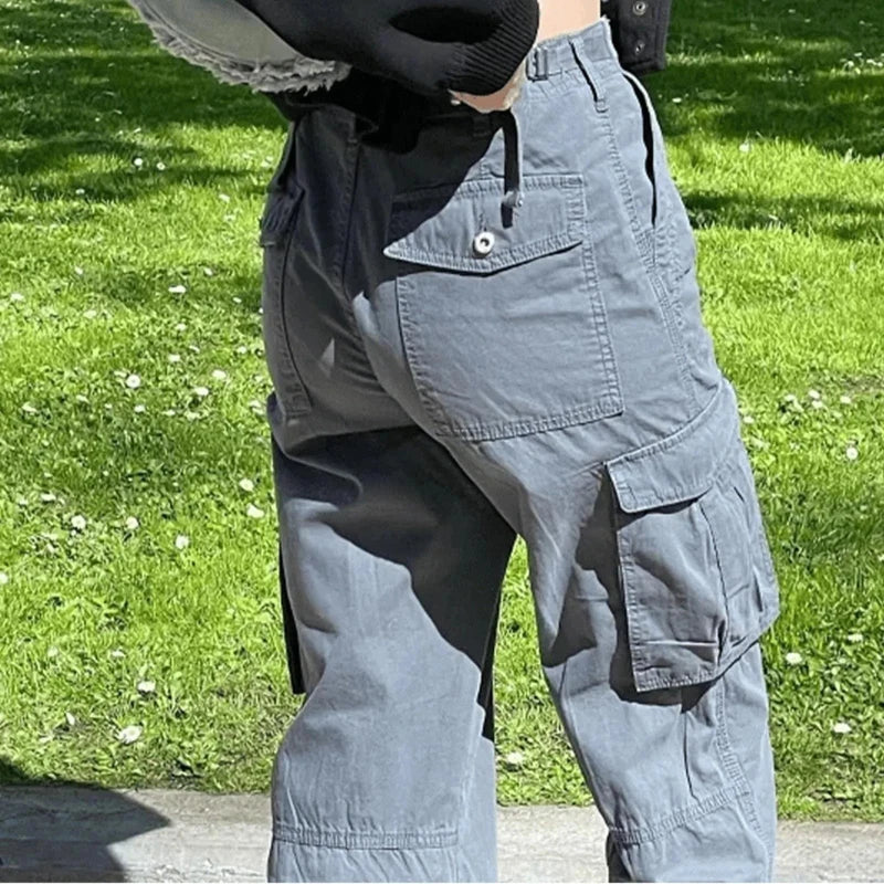 High waisted cargo pants