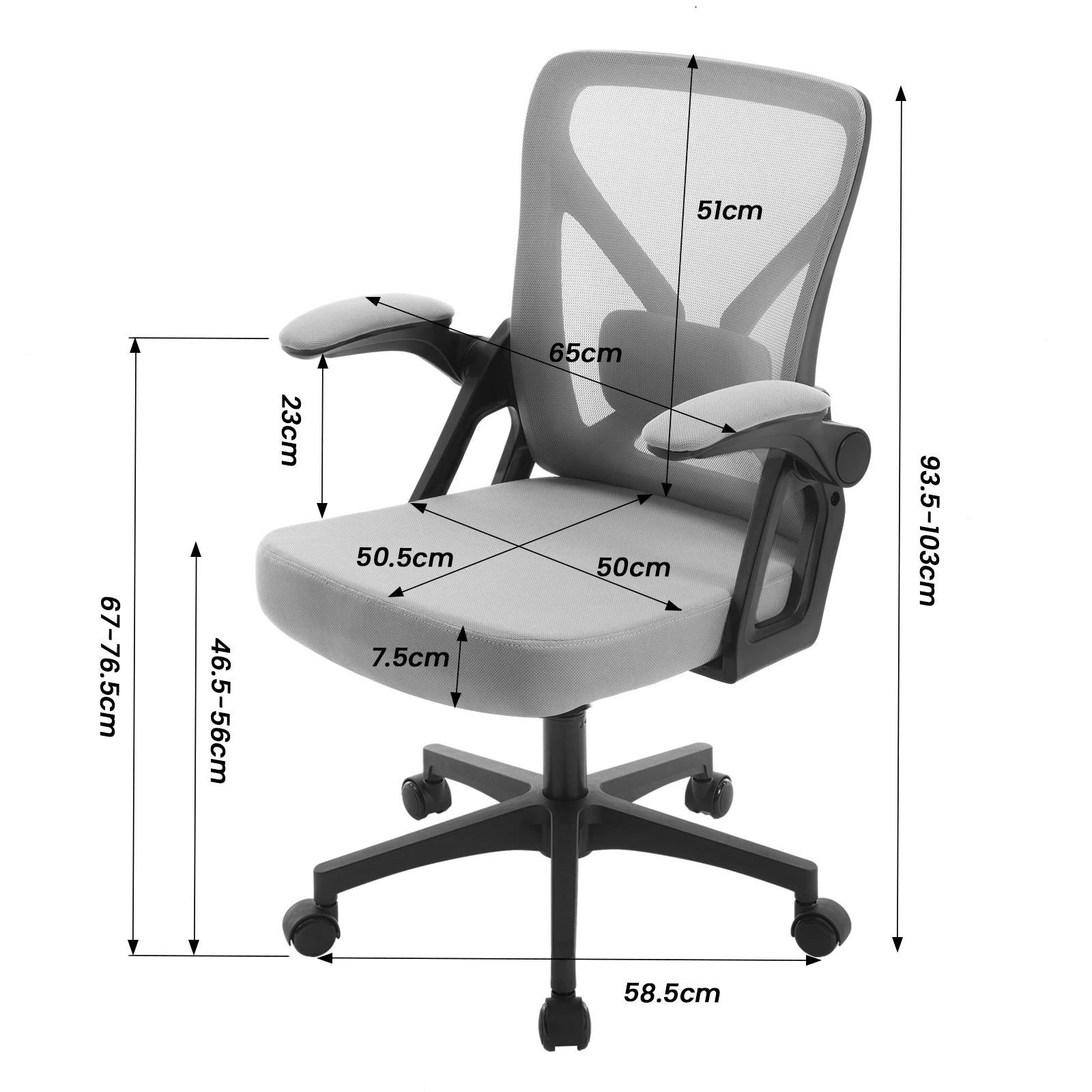 Chaise ergonomique pivotante avec dossier respirant