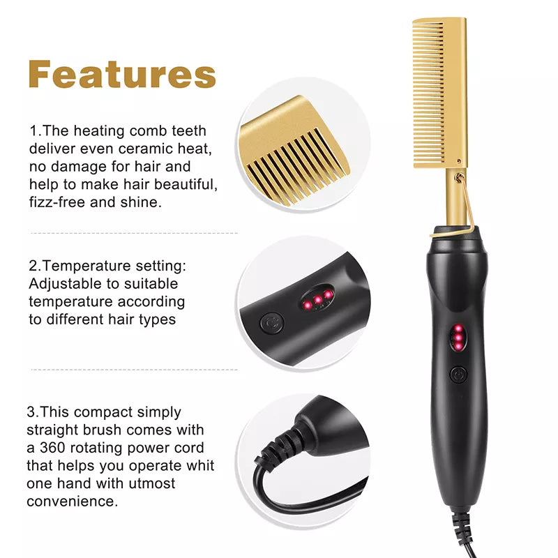 2 in 1 Electric Hot Heating Comb Hair