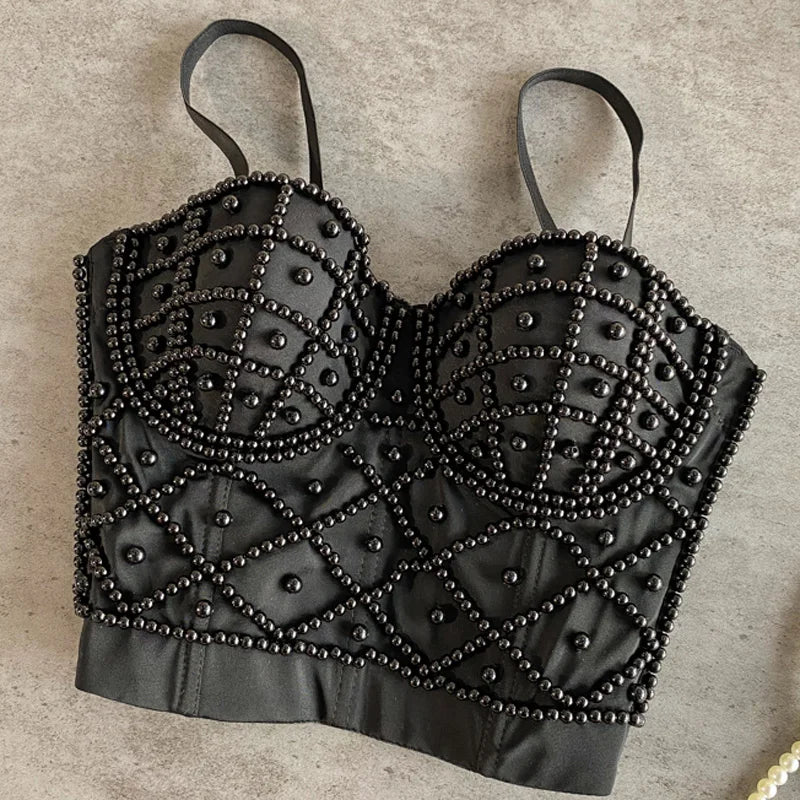 Corset Top Femme Perlé