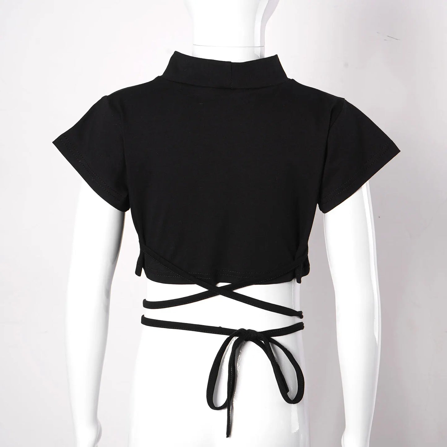 Crop Top avec Ceinture à Bandage Croisé