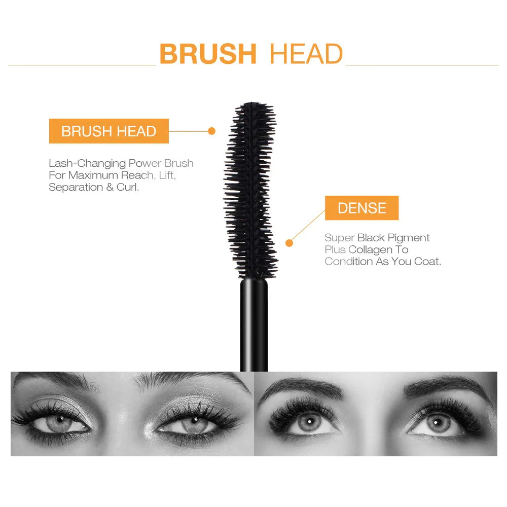 Long-lasting 3D eyelash lengthening mascara