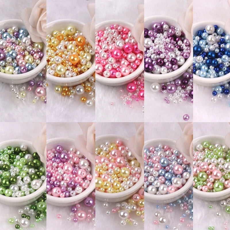 Lot de 150 Perles Colorées en Plastique