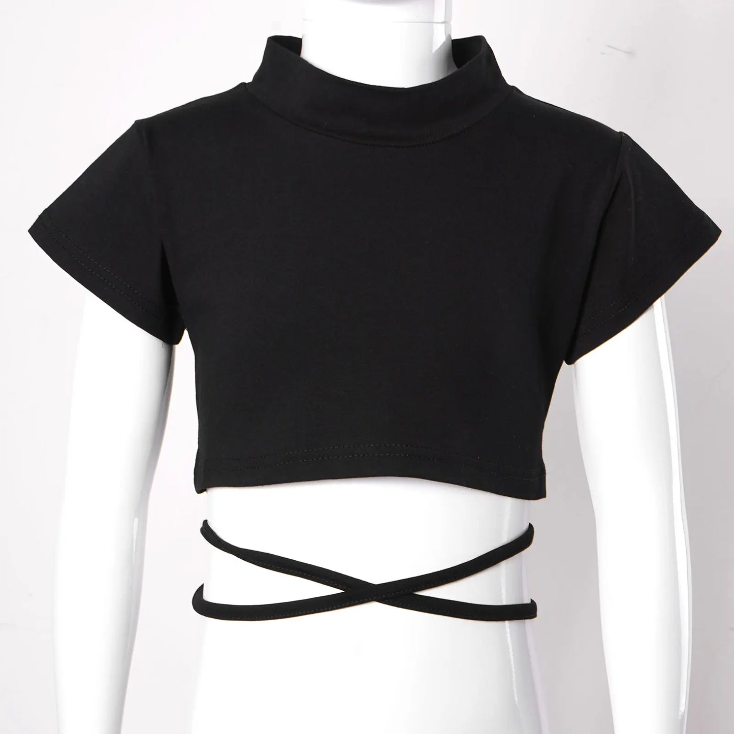 Crop Top avec Ceinture à Bandage Croisé