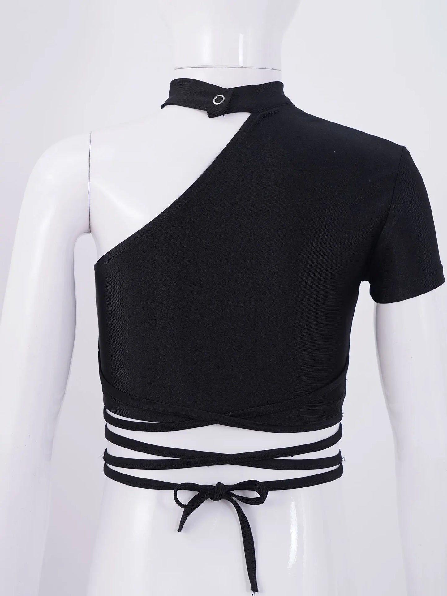 Crop Top avec Ceinture à Bandage Croisé