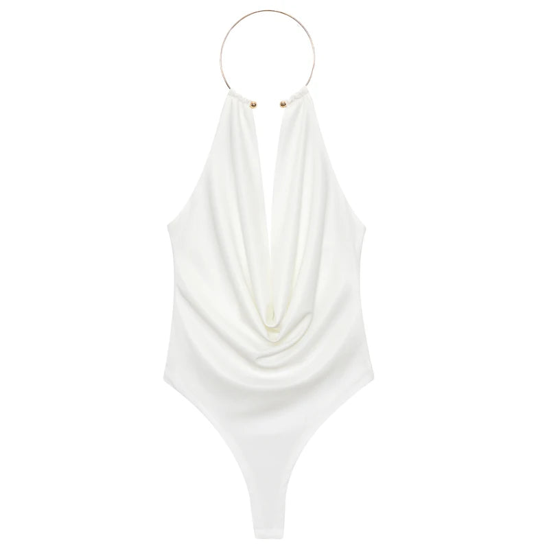 Body Femme Marron à Col Halter