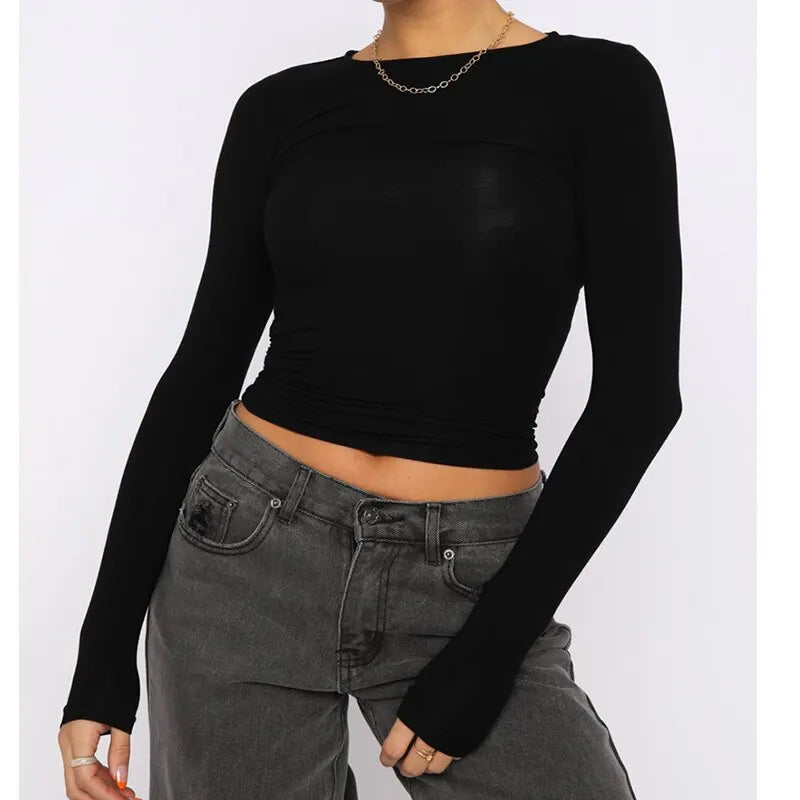 Women's Long Sleeve Crop T-Shirt