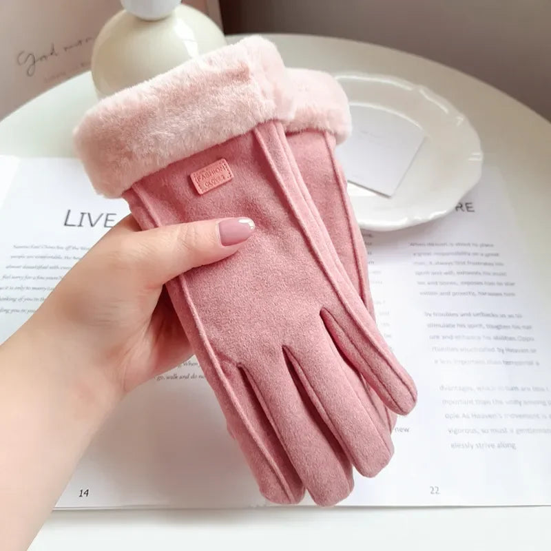 Gants d’Hiver Épais en Peluche pour Femmes