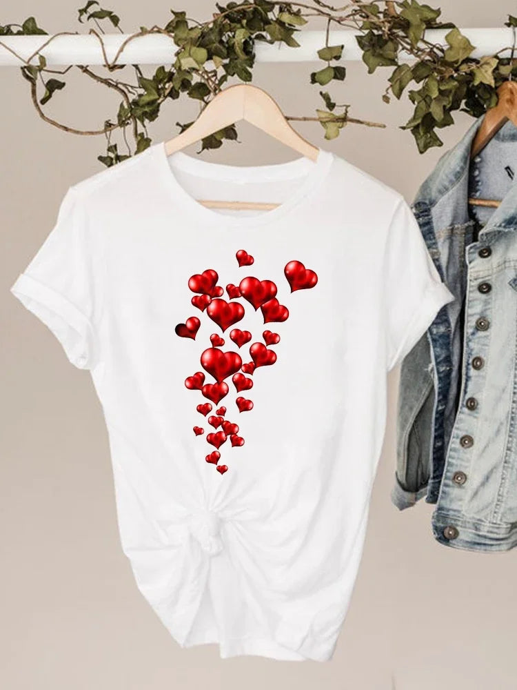 T-shirt imprimé cœur d'amour