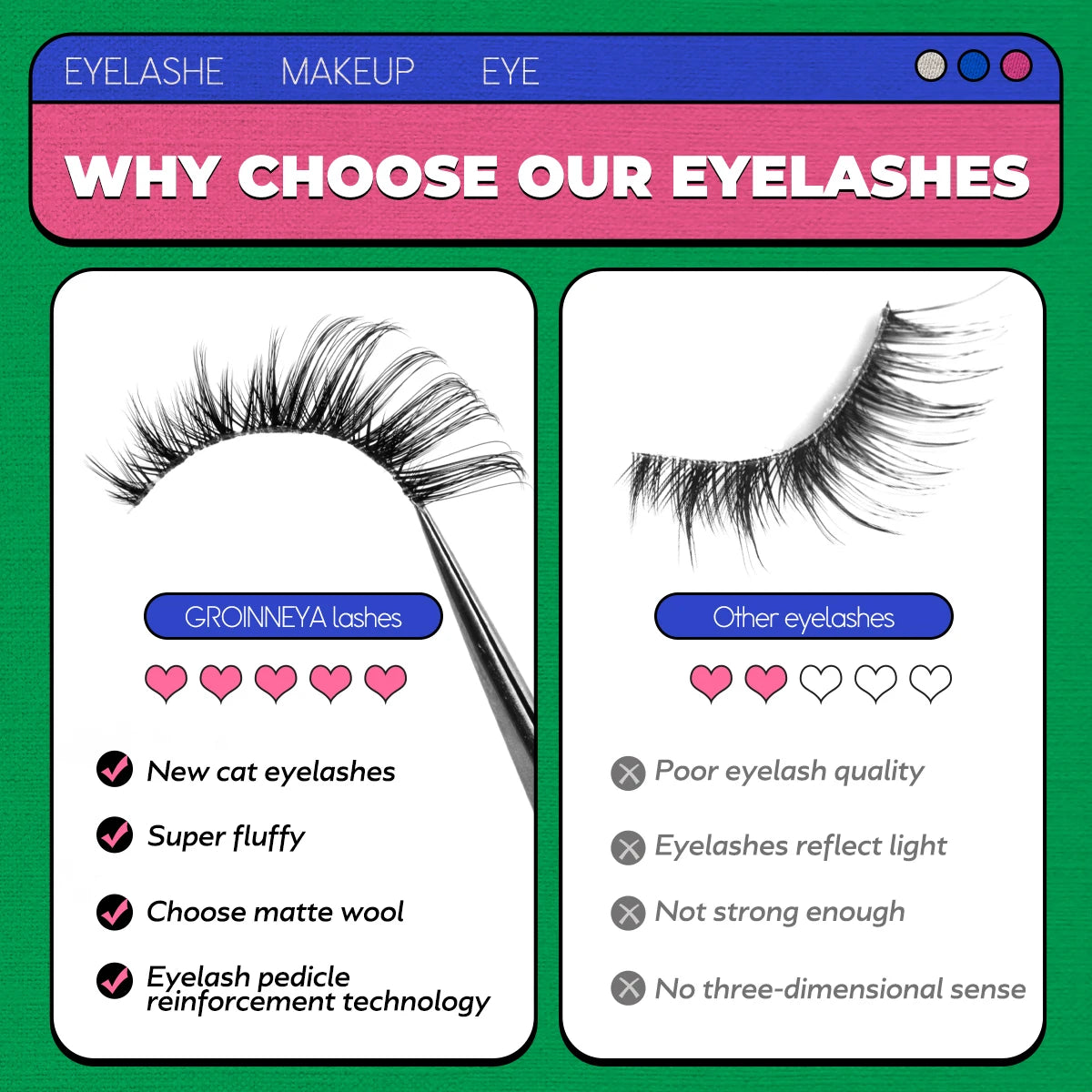 5 pairs Cat Eye Lashes