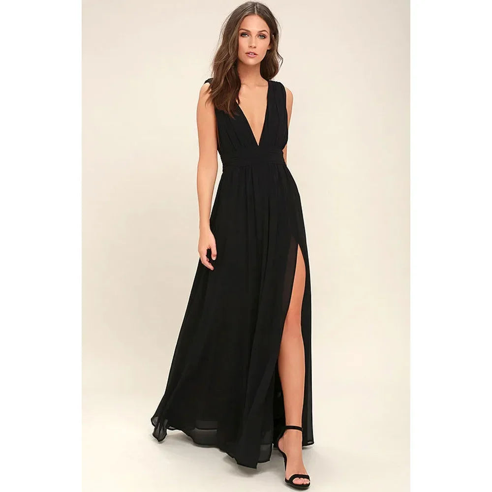 Sexy Robe Longue Dos Nu Femme