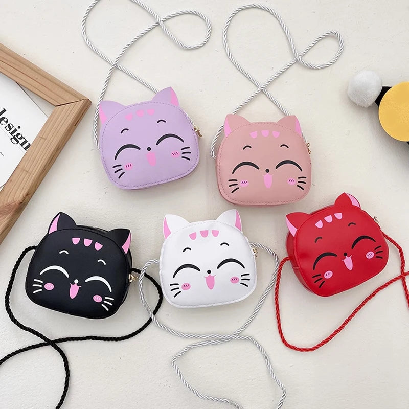 Mini Sac Bandoulière Dessin Animé Chat pour Enfants