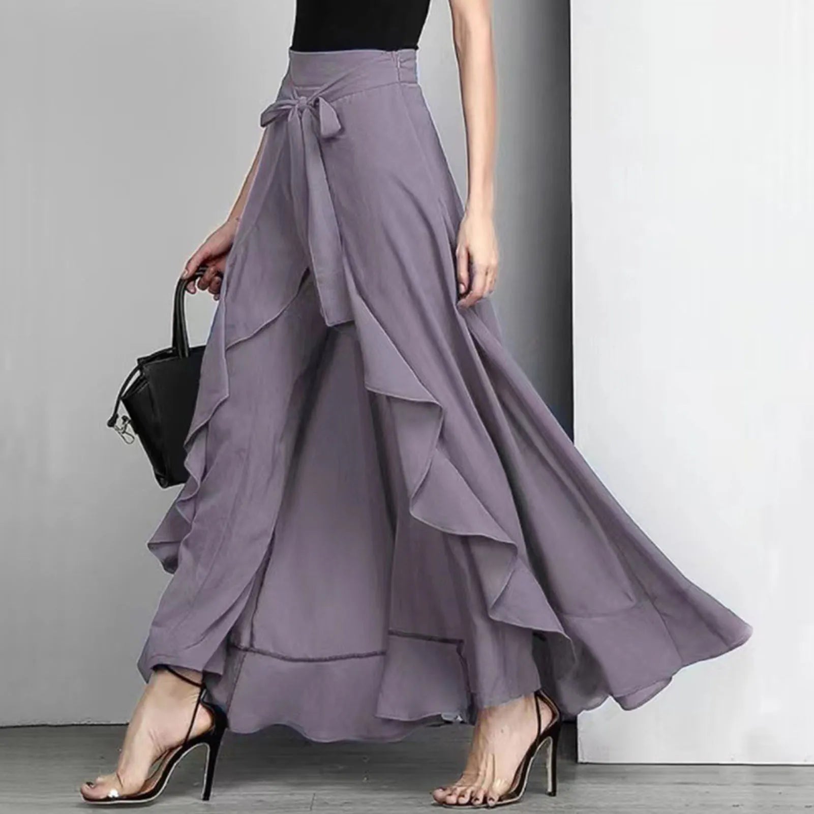 Irregular high waist pants