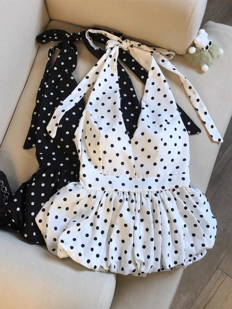 Top Babydoll Femme à Pois