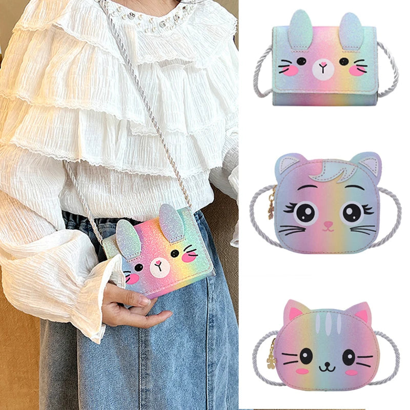 Mini Sac Bandoulière Dessin Animé Chat pour Enfants