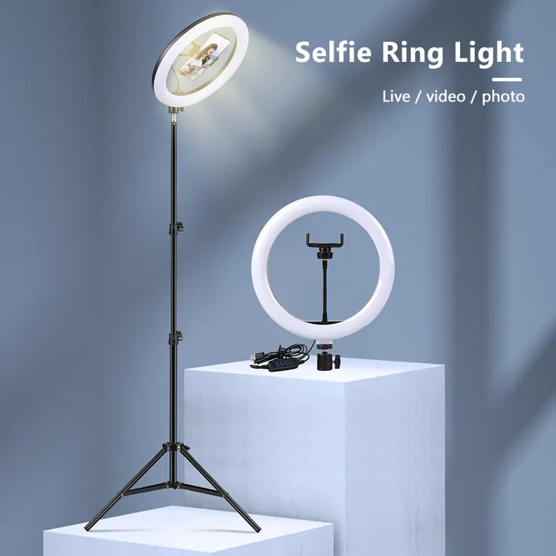 10' LED selfie ring light with optional tripod