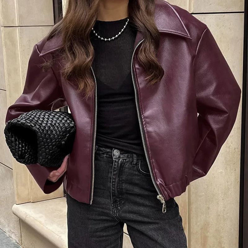 Veste en Simili Cuir Femme
