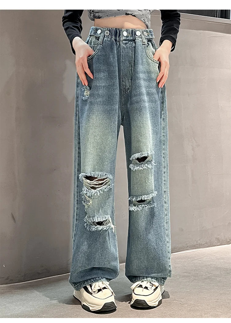 Jeans Déchirés pour Filles