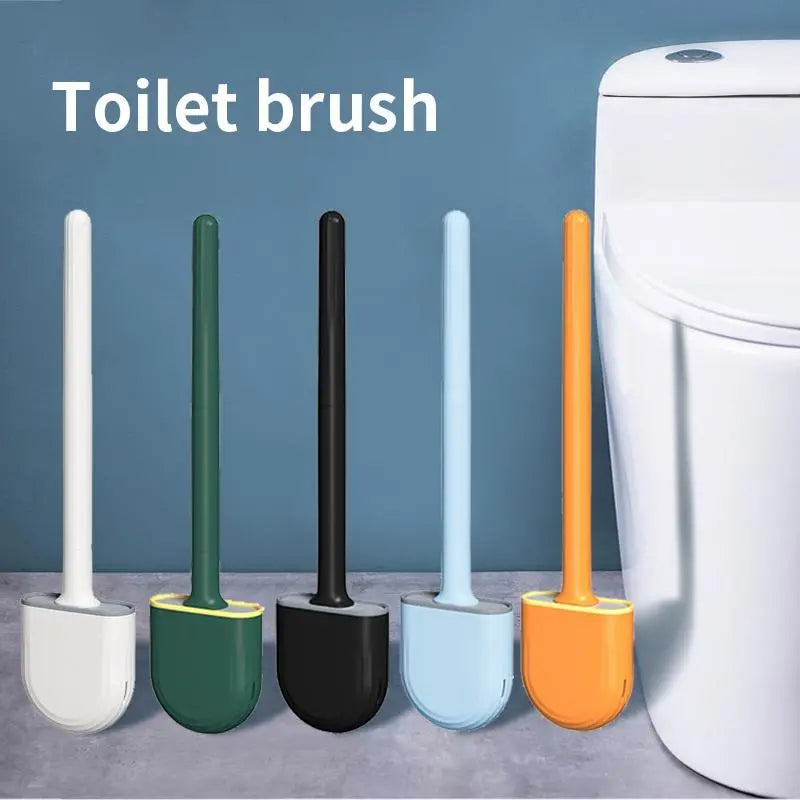 Toilet brush with wall holder