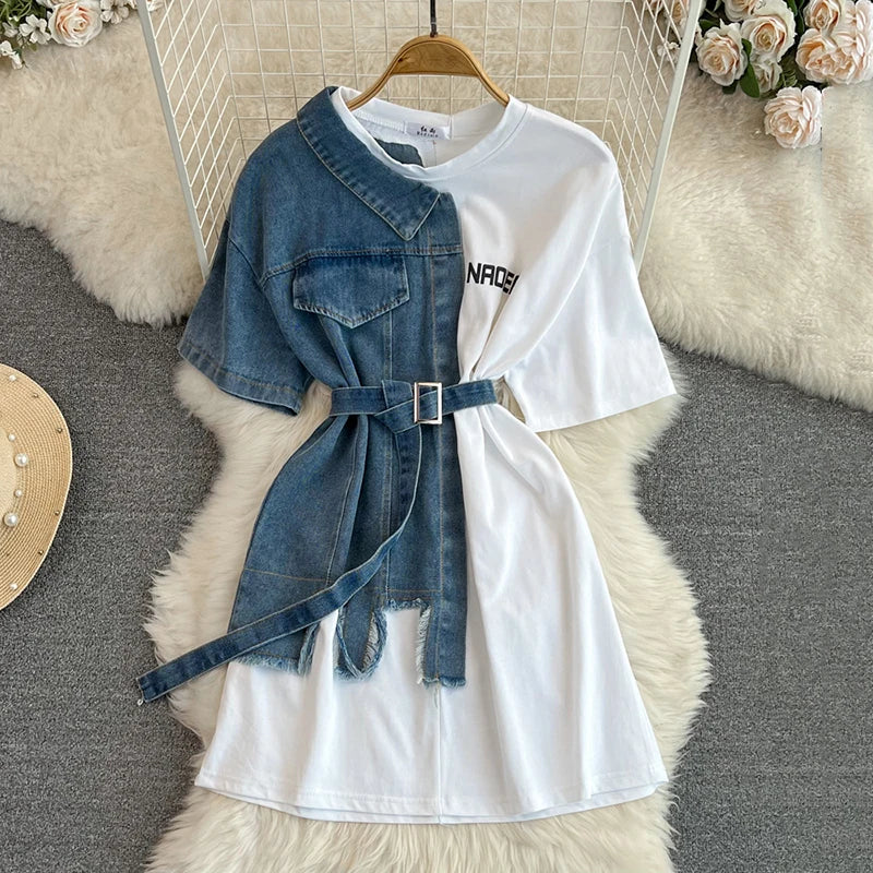 Robe Patchwork en Denim