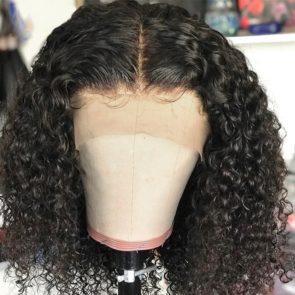 Curly wig with front lace closure