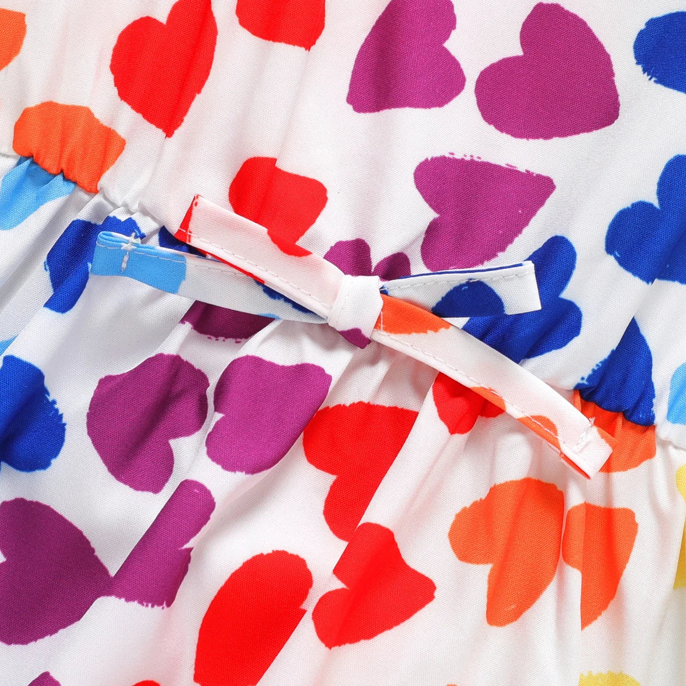 Girls colorful heart print dress