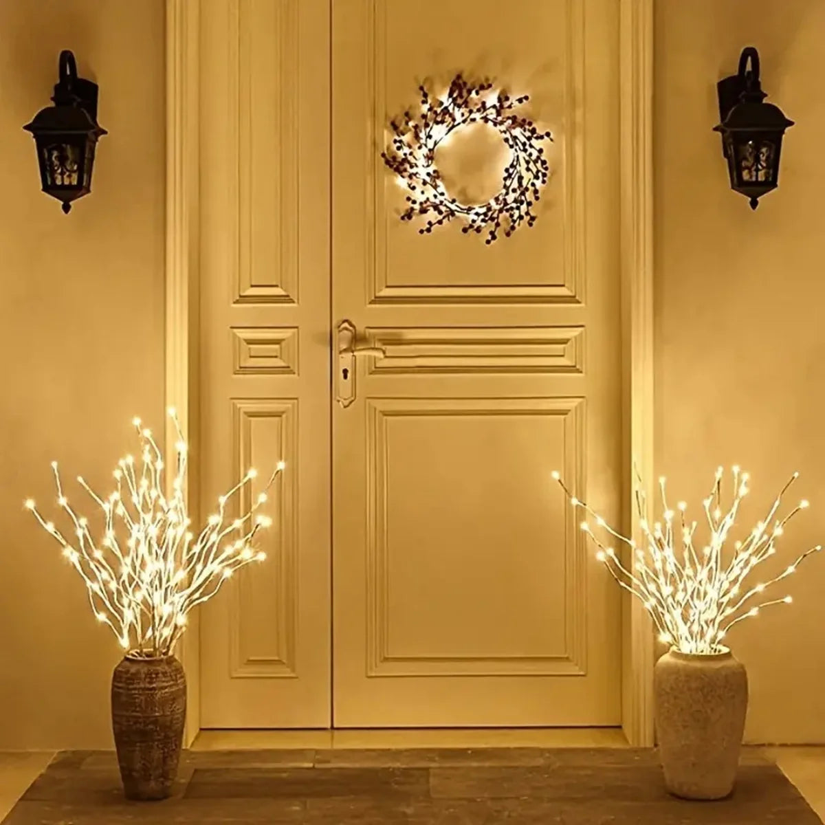 Branche Lumineuse LED en Bouleau Blanc