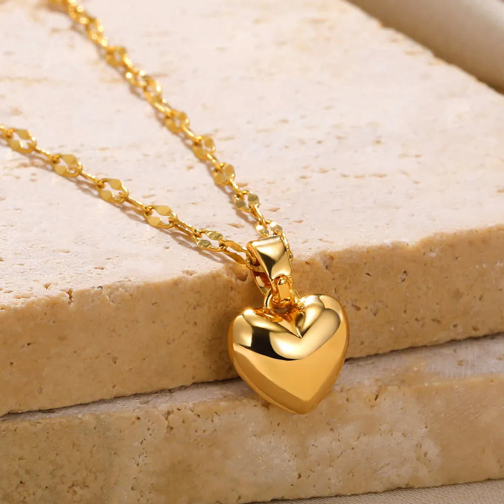 Stainless Steel Love Heart Necklace For Women