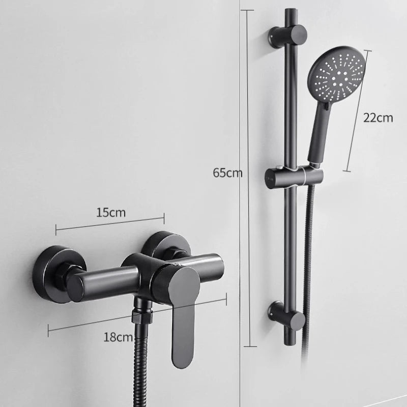 Black shower set 3 functions