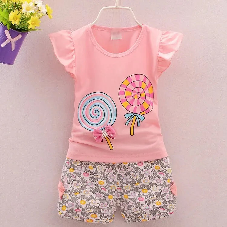 Girls' two-piece shorts, 2-3 years old