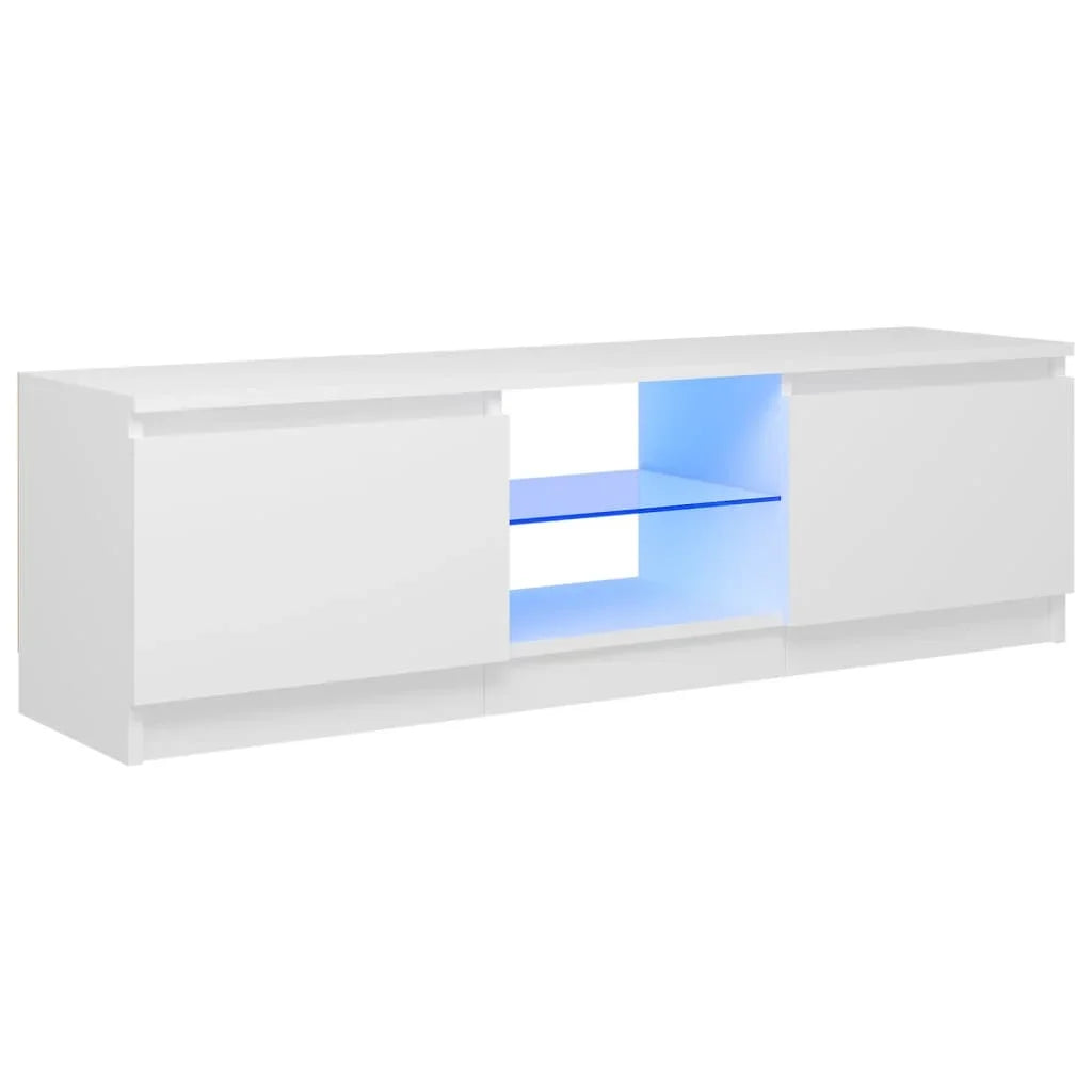 TV cabinet with LED lights White 120x30x35.5 cm