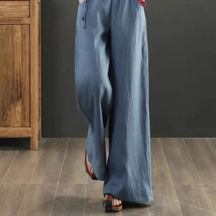 Women's Linen and Cotton Flared Pants