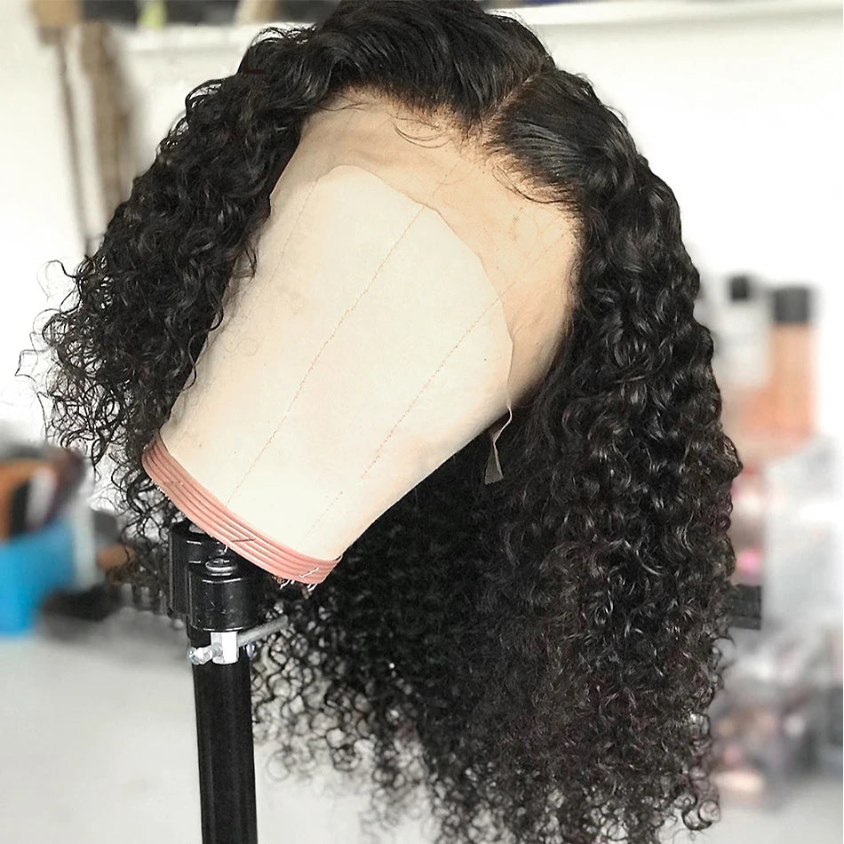 Curly wig with front lace closure