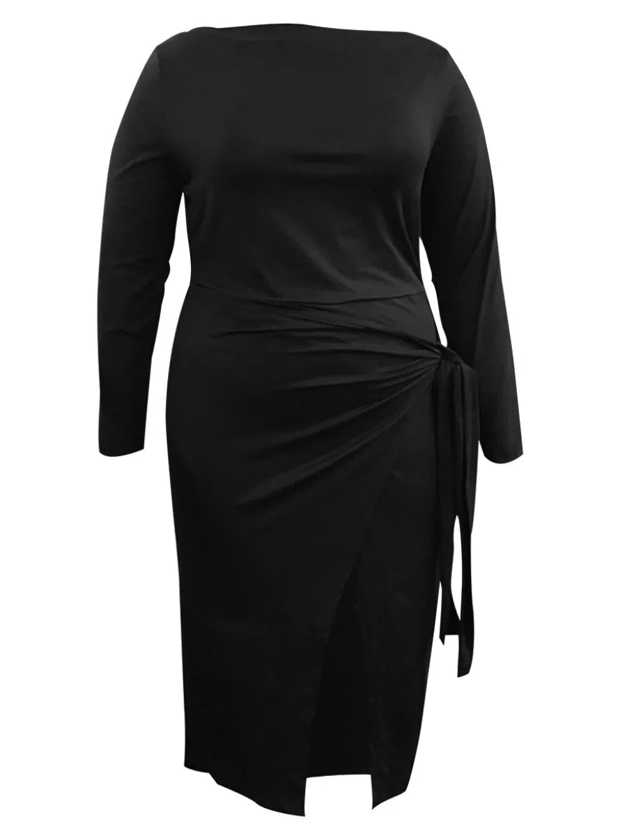 Round neck bodycon dress