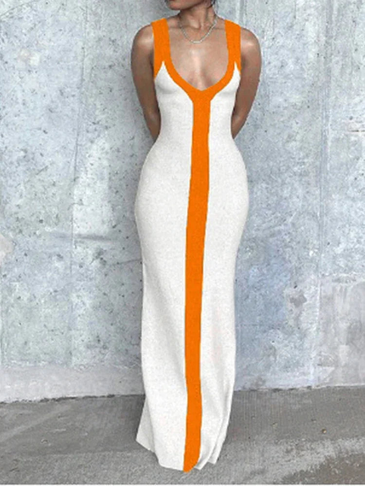 Robe Longue Femme à Rayures