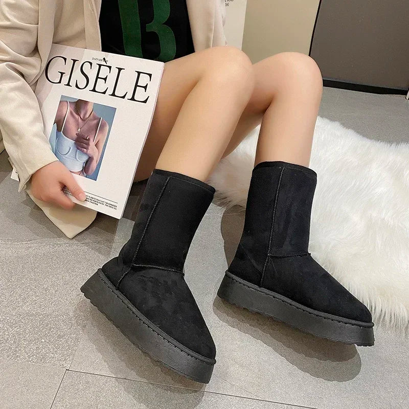 Bottes Chaudes Cuir pour Femmes