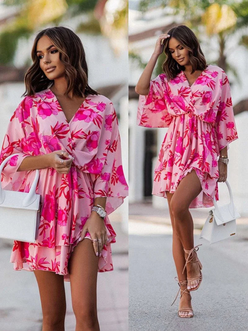 Robe boho manches courtes