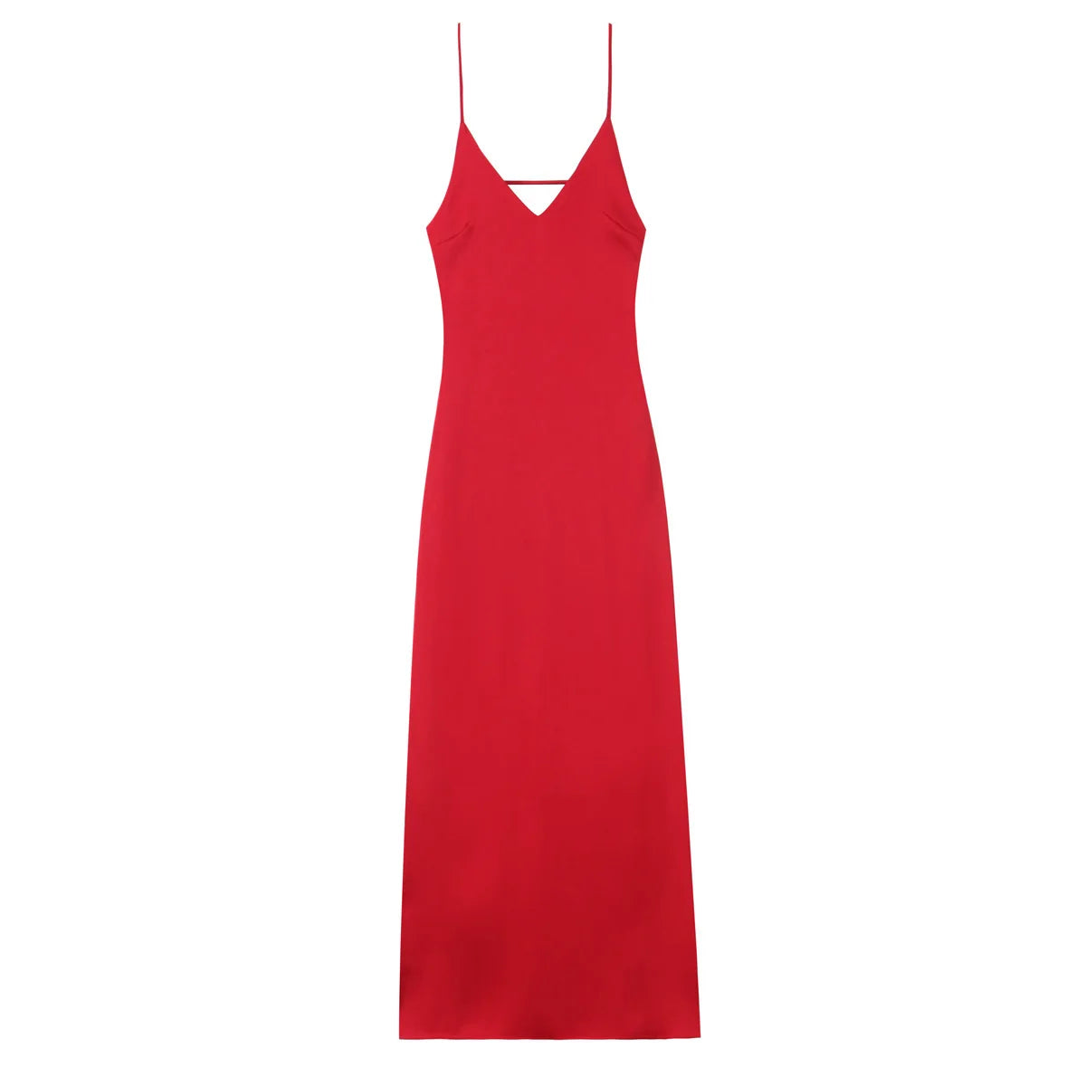 Robe Longue Satinée Jaune Femme