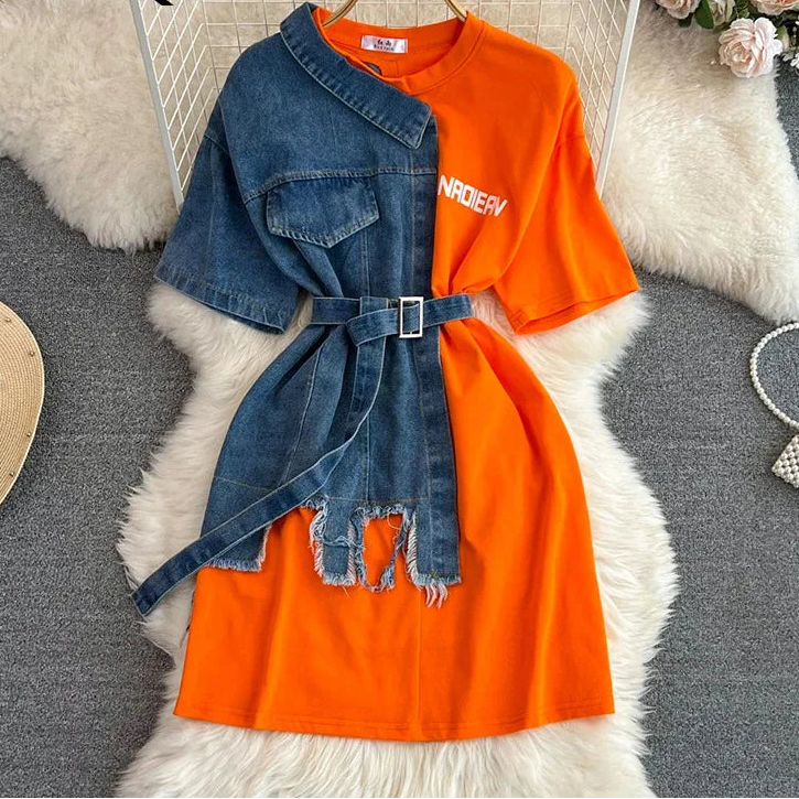 Robe Patchwork en Denim