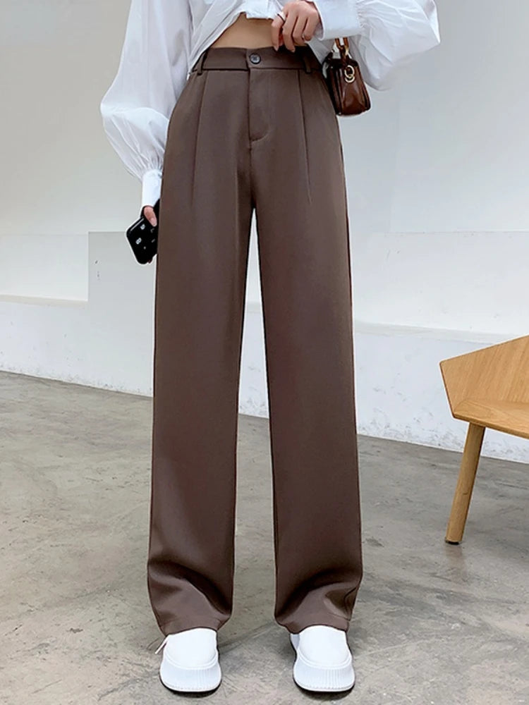 High-waisted fluid pants