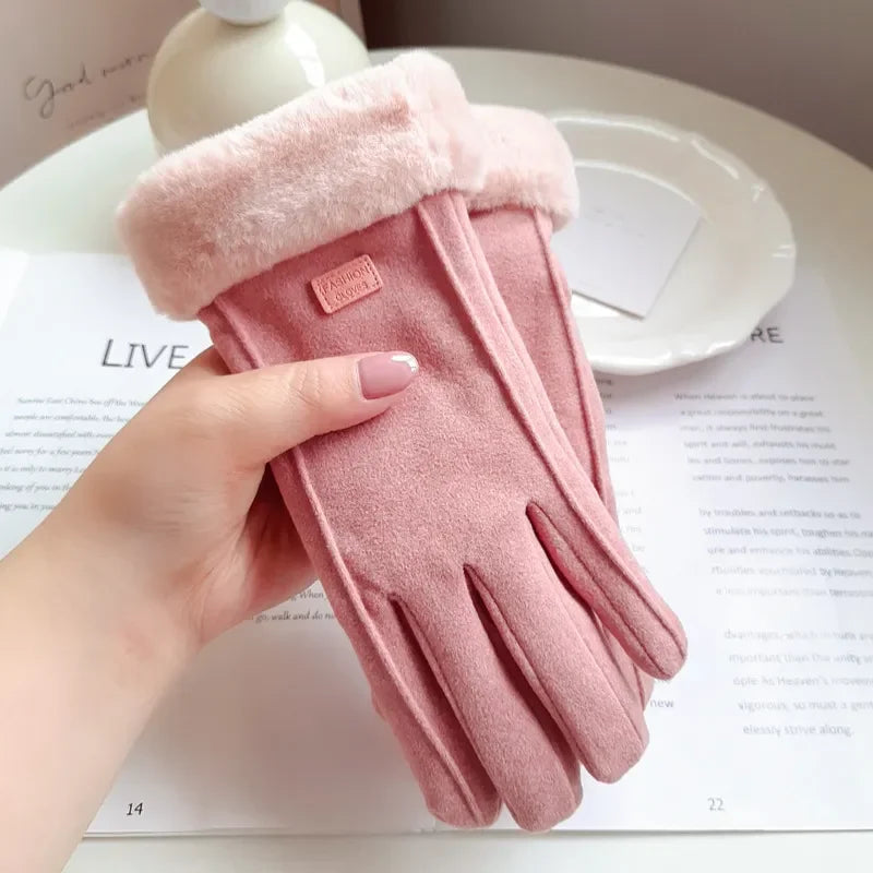 Gants d’Hiver Épais en Peluche pour Femmes