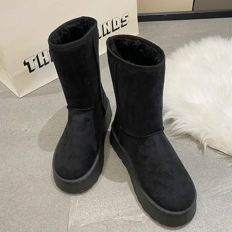 Bottes Chaudes Cuir pour Femmes