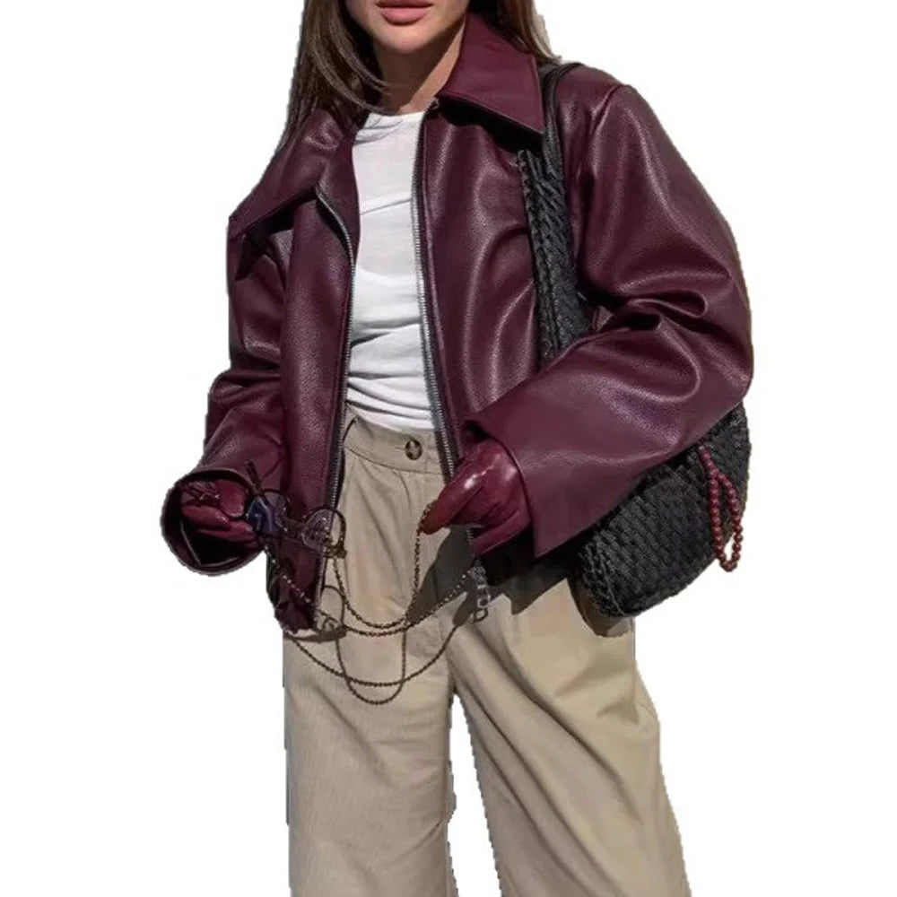 Veste en Simili Cuir Femme