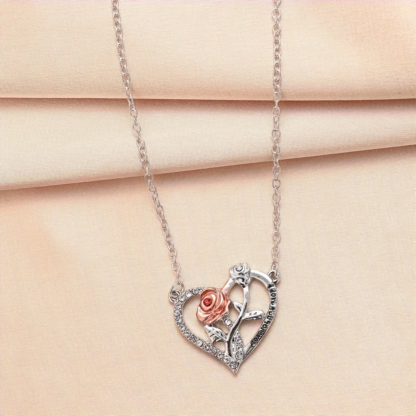 I Love You Forever Necklace With Rose Gift Box